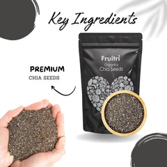 Fruitri Premium Chia Seeds For Weight Manangement Rich In Omega - 3, Supporting Digestive Health & Boost Immunity | 200gm 0.4lbs