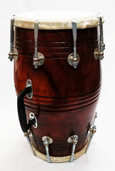 Nut Bolt Sheesham Wood Dholak - Brown Color | Perfectly Symmetric Round Dholak - Professional Studio Recording Style Dholak