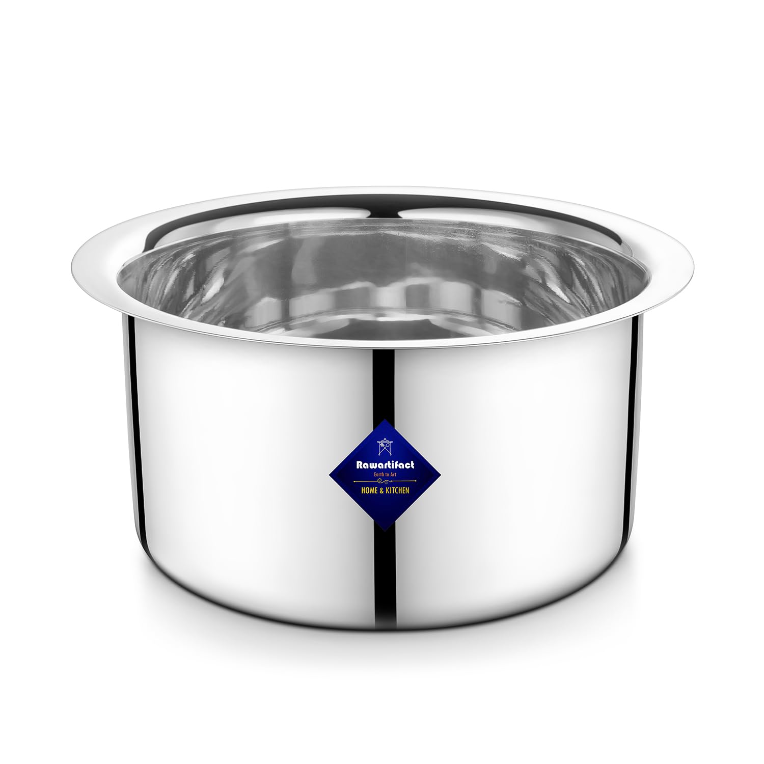 Multi Layered Material Polish Stainless Steel Cookware Handi, 1 Liter For Grains, Soups, Canning, Desserts, Broth - Compatible With Gas & Induction