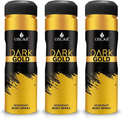 Oscar Black Gold Long Lasting, Premium And Skin Friendly Deodorant Spray Perfume For Unisex, 200ml 6.7 Fl.oz. Each Pack Of 3