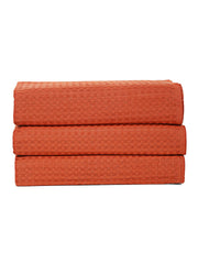 Eco Sense Basket Weave 100% Cotton Luxuriosly Bath Towels 1050 Gsm | Soft, Super Absorbent, Large Size Quick Dry Bath Towel - Cinnamon (Pack Of 3)