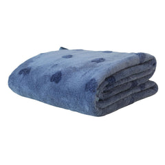 Hanker Ultra Luxury Large Size Plush Bath Towel 500 Gsm | Hearts Pattern Super, Very Soft On Skin, Luxurious Fabric, Pure Polyamide Bath Towel (Blue)