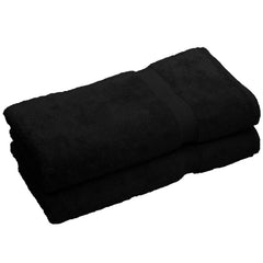 Bare Cotton Luxury Hotel & Spa Towel Turkish Bath Sheets Dobby Border | Black (Set Of 2)