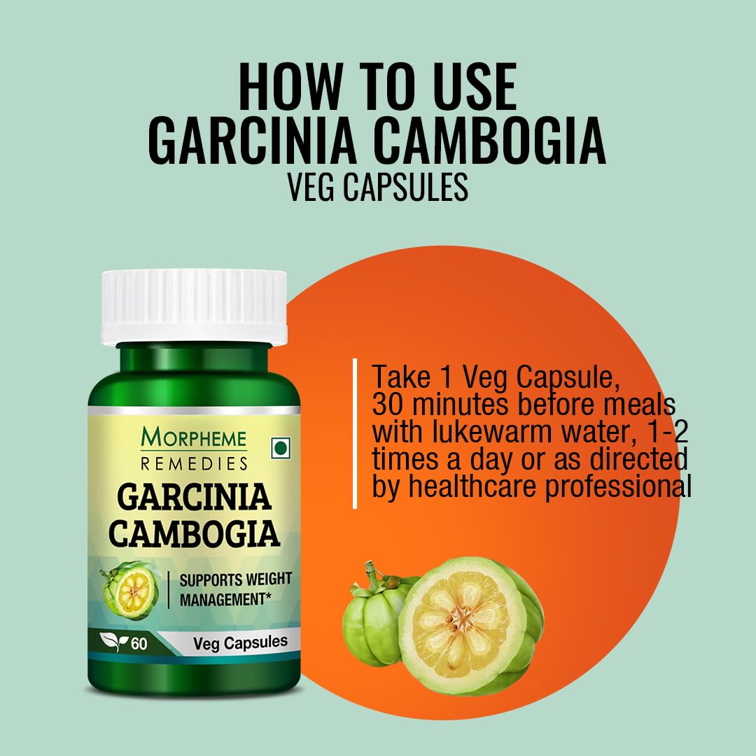 Morpheme Remedies Garcinia Cambogia For Weight Management, Aids In Healthy & Faster Weight Managemen | 60 Veg Capsules 100gm 0.2lbs