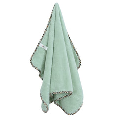 Spread Spain Microfiber Hand Towel 400 Gsm | Super Soft & Highly Absorbent Hand Towel For Gym & Workout Towels - Ivory & Olive (Pack Of 2)