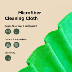 Ivaza Microfiber Cleaning Towels 200 Gsm | Kitchen Wipes, Microfiber Cloth For Car, Bike Cleaning Cloth (Multicolor) - Set Of 1