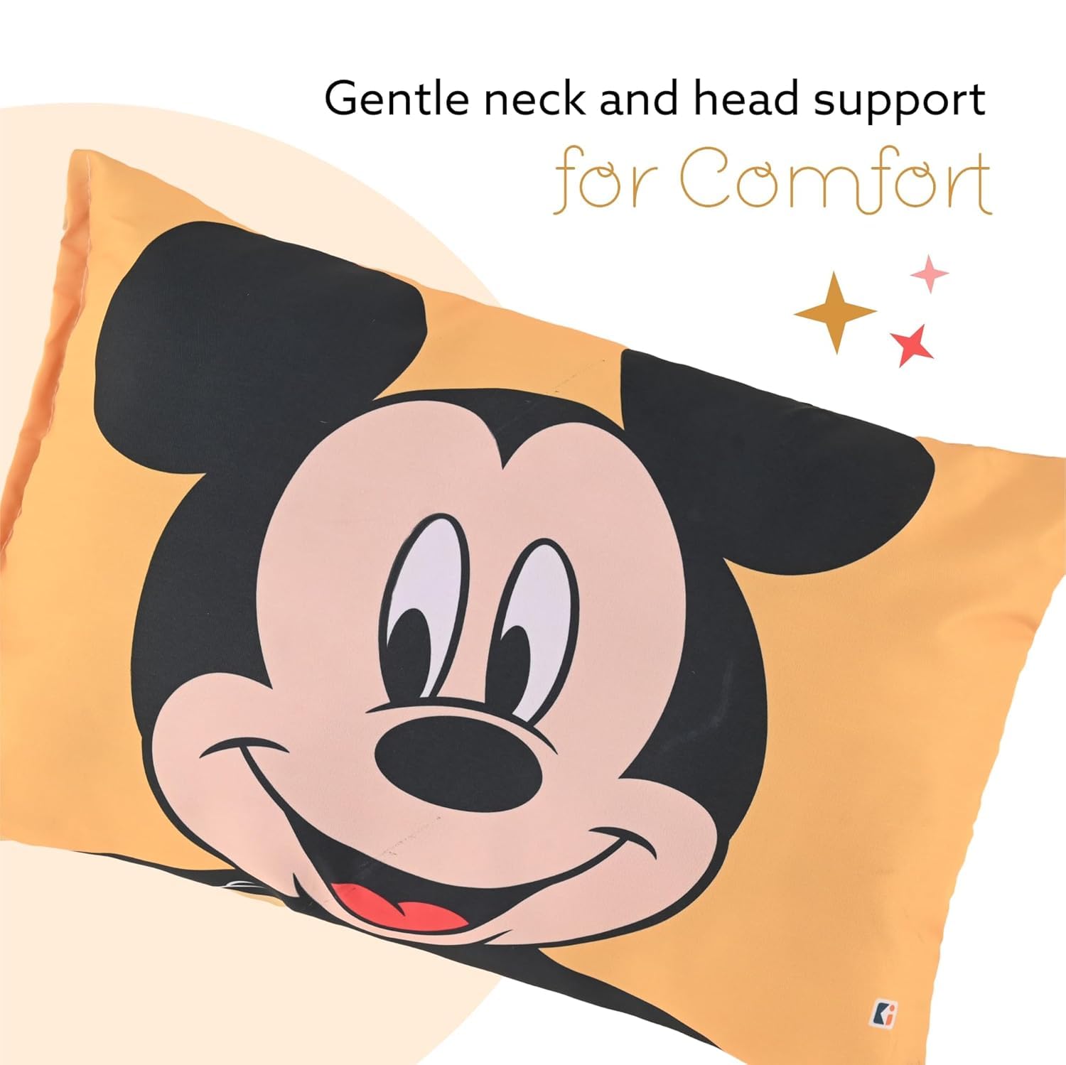 Kids Pillow, For Boys & Girls, Disney Mickey - Yellow - 12 X 18 Inch | Soft Microfiber Cushion & Pillow Filler For Sleeping Toddlers | Gentle Neck & Head Support For Comfort - Pack Of 3