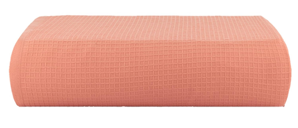 Casa Copenhagen Egyptian Cotton Waffle 1 Pcs Large Bath Towel 500 Gsm (Malibu Peach)
