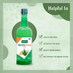 Seya Aloevera Orange Flavour Juice, No Added Sugar, Used For Skin Problems, Antioxidants, Weight Management, Ayurvedic Immunity Booster, Good For Digestive Health | 800ml 1.7lbs