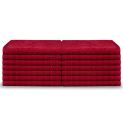 Divine Overseas Cotton Terry Dish Clothes 1200 Gsm | Soft & High Absorbent (Red) - Pack Of 12