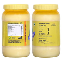Organic Buffalo Desi Ghee By Geeta Swachh | Natural & Healthy Curd-Churned Desi Ghee Good For Desserts | (2 Litre) 67.6 Ounce | Jar Pack