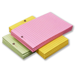 Wide Ruled 5 X 8 Inch 50-Sheet Lined Writing Note Pad For Everyday (Pink, Green, Yellow) 12pcs