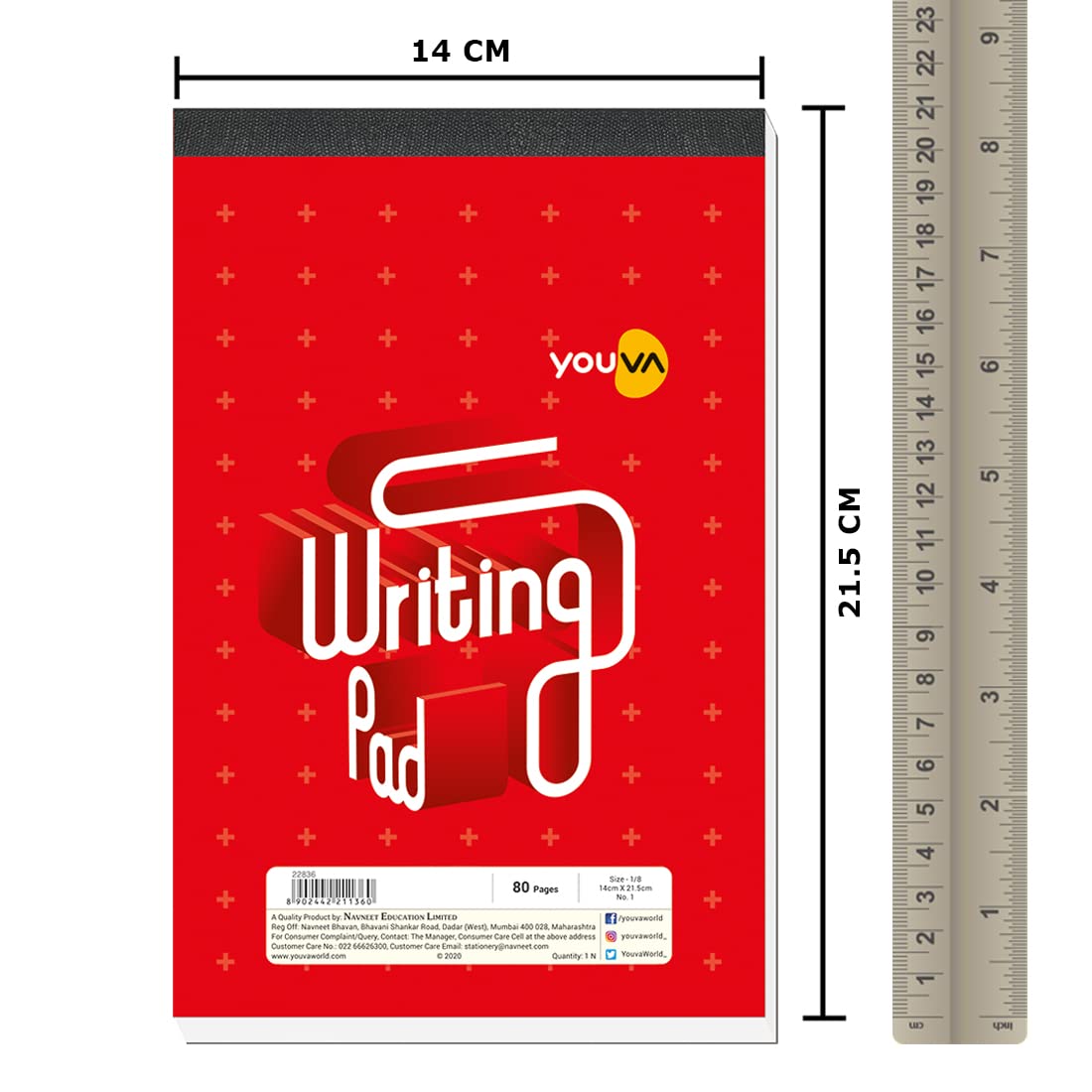 Patti Bound, Writing Pad, Single Line, 80 Pages, High-Quality Paper For Smooth Writing, 12Pcs