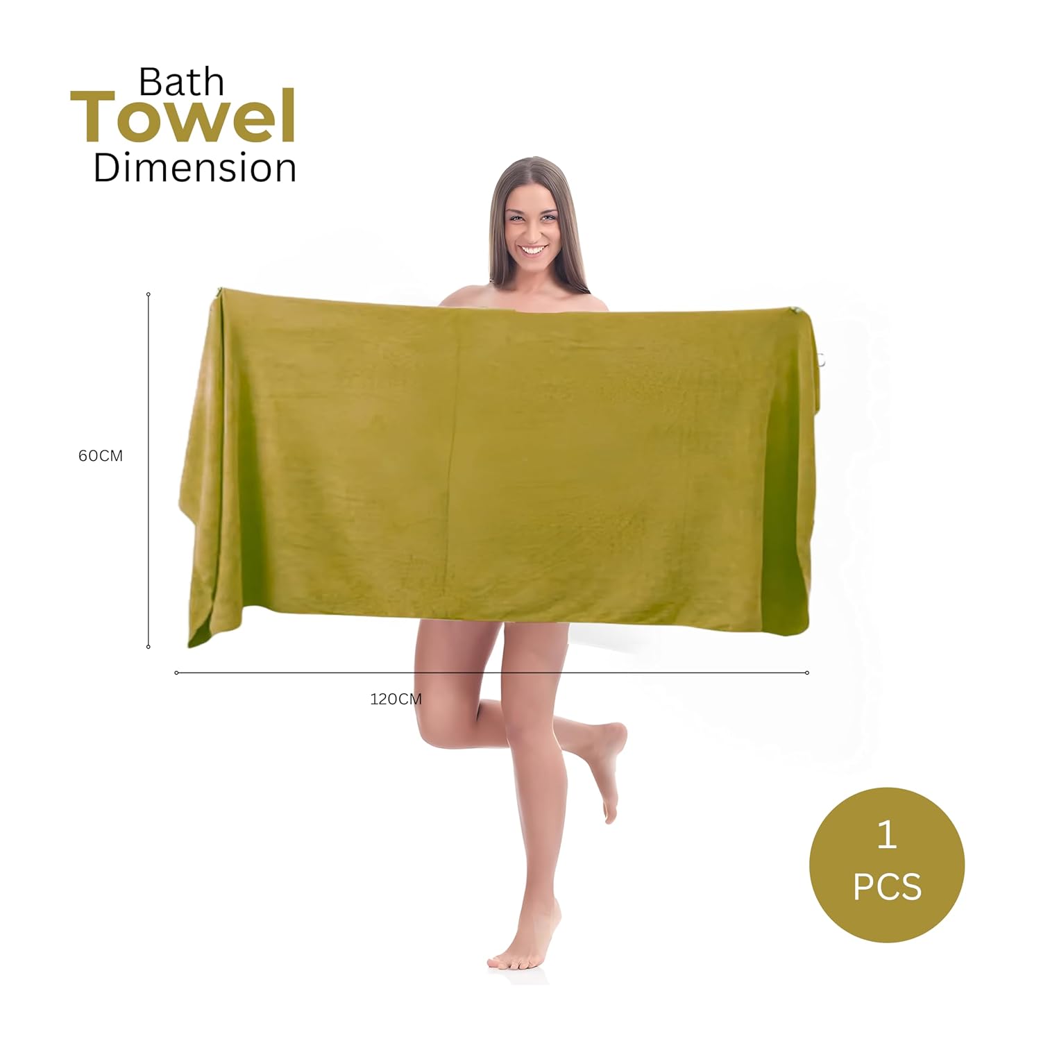 Black Gold The Finer Touch Premium Microfiber Bath Towel 1200 Gsm | Ultra Soft & Absorbent Quick Dry Towel Lightweight Microfiber Bath Towel (Green) - Pack Of 3