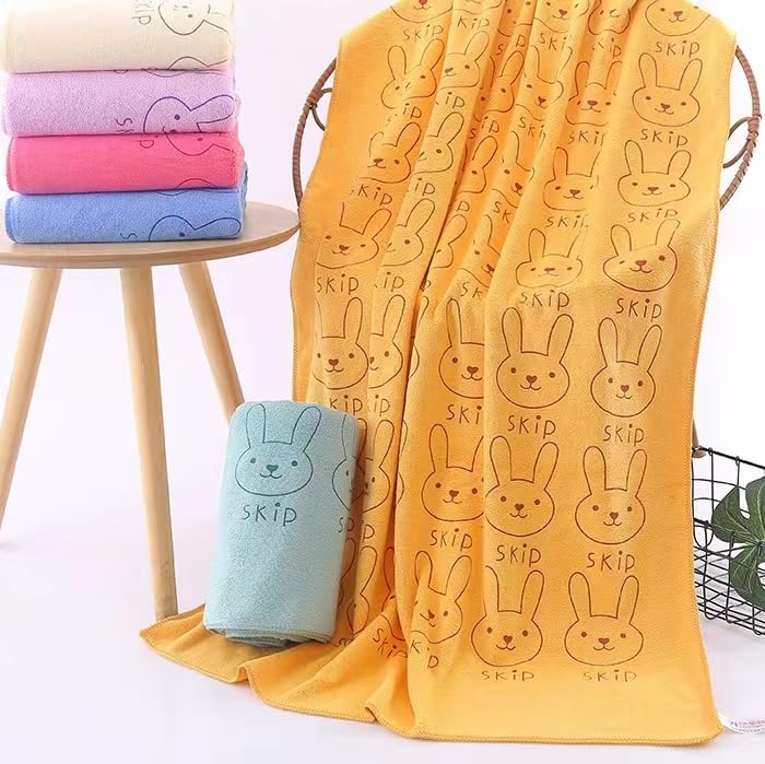 Teddyify Soft Cotton Baby Bath Towel 500 Gsm | Infants, New Born Babies Towel High Absorbent, Soft Cotton Premium Washcloth (Multicolor) - Pack Of 2