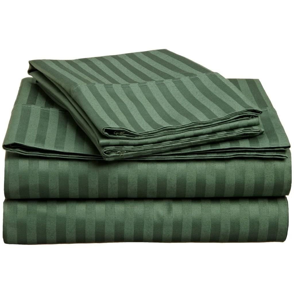 Cotton Bedsheet For Double Bed Queen Size - 90 X 100 Inches, Green With 2 Pillow Covers | 350 Thread Count | Premium Comfort Bedsheets For Home, Hotels & Guest House