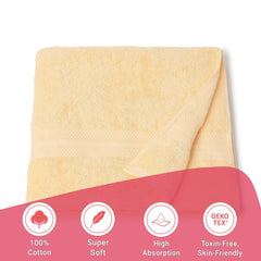 Livspace Bath Towel 475 Gsm | Bath Towels Large Size 100% Cotton, Solid Dyed, Super Soft, Absorbent (Paleto Collection - Buttercream)