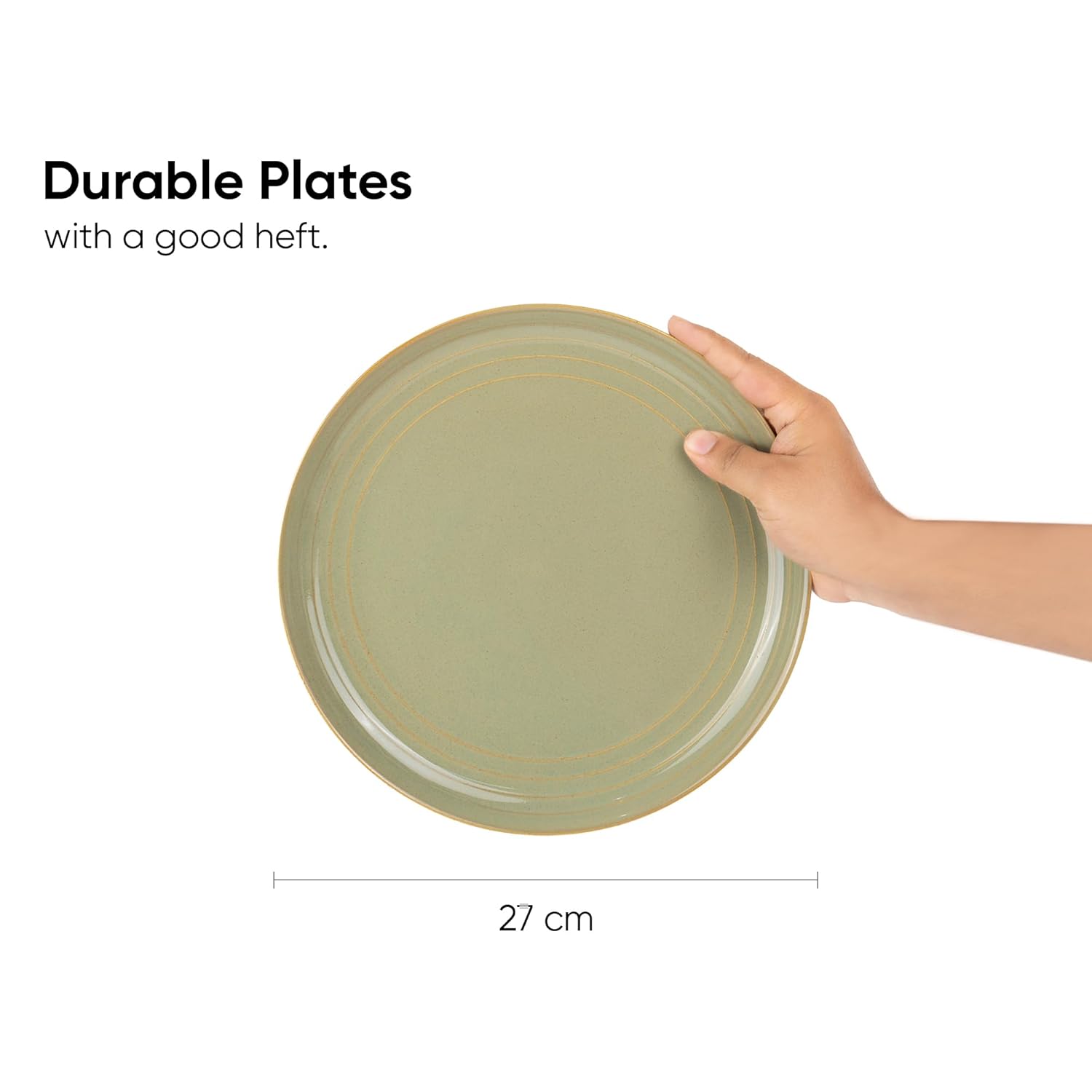 Ceramic Dinner Plates Set Of 6 Pieces, Pistachio Green | Ceramic Plates Set - Glossy Finish Plate Set | Ceramic Dinner Plates - Set Of 6 Plates For Dinner | Microwave Safe & Chip Resistant