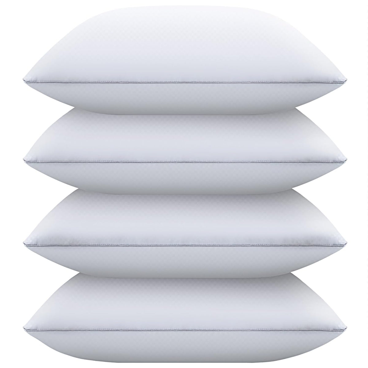 Bed Pillows For Sleeping, Queen Size Pillows, Down Alternative Filling, White | Pillow For Back, Stomach & Side Sleepers Grey, Comfortable-Durable | Luxury Fabric, Machine Washable - Set Of 4