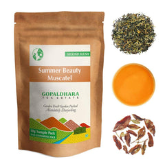 Gopaldhara Darjeeling Tea Second Flush Tea Sample Pouches - Pack Of 7 Teas X 10gm, 0.35 Ounce Each | Second Flush Low Caffeine Loose Leaves