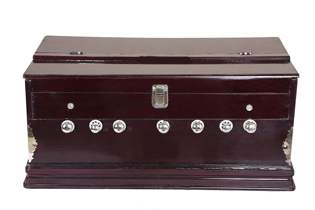 Harmonium Musical Instrument With Cover & Free Carry Bag - 7 Stopper, Total 39 Keys, Two Reeds (Bass- Male), 3 1/4 Octave, Double Bellow
