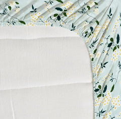 Premium Cotton Elastic Fitted Bedsheets With 2 King Size Pillow Covers - 72 X 78 + 10 Inches, Aqua & Green | Super Soft Brushed Glace | Breathable & Wrinkle Free