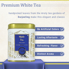 Tea And Twigs Darjeeling White Tea - 30gm, 1.05 Ounce | Rich In Antioxidants, Refreshing Flavor Silver Needles Tea - Low Caffeine, No Artificial Colors, Gluten Free