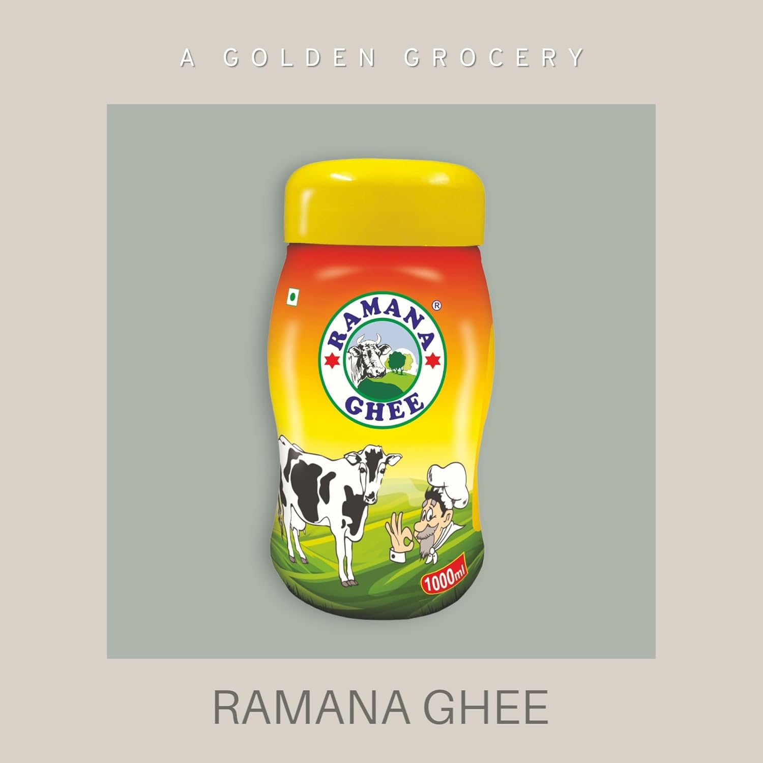 Organic Indian Cow Ghee By Ramana Ghee | Highly Nutritious Pure Traditional Ghee Perfect For Overall Health | 5 Litre (1 Litr * 5) 169.0 Ounce | Jar Pack