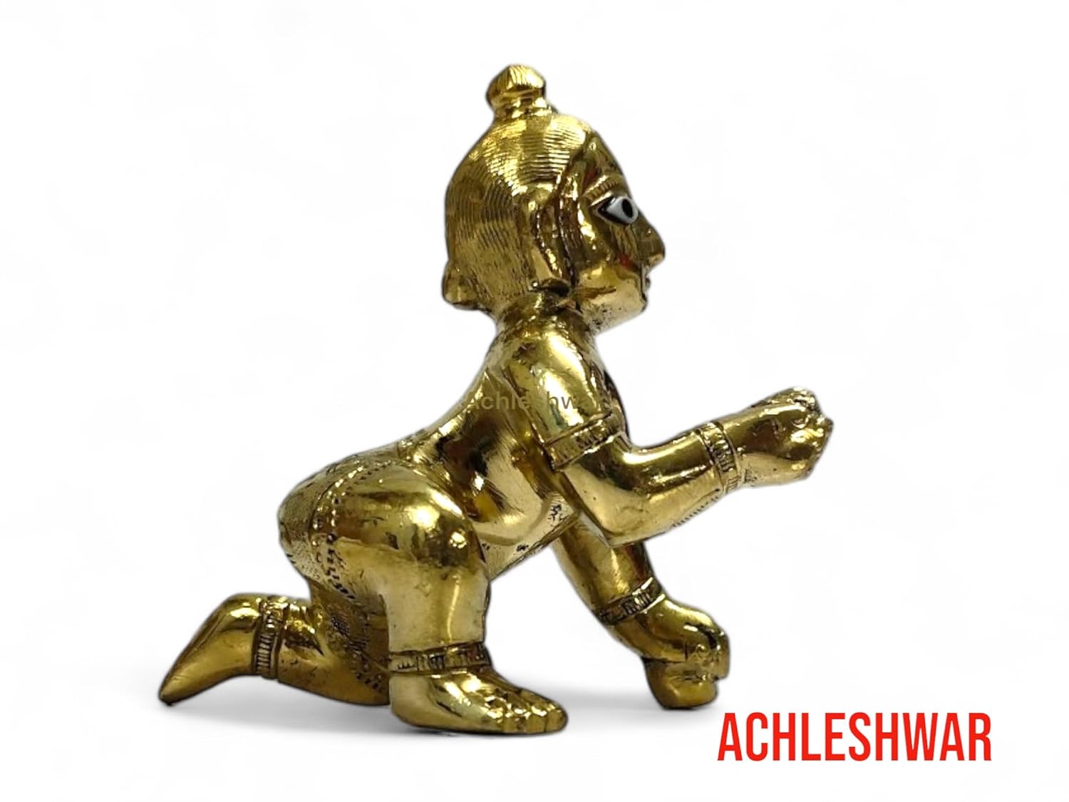 Superfine Ashtadhatu Laddu Gopal Idol, Bal Gopal Idol, Gold, Brass - Size No.0, God Idol, Golden Handmade Statue, Occasions & Festivals, Janmashtami Specials Murti