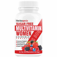 Herbagenix Multivitamin For Women, With Zinc, Vitamin C, D3, B12, Folic Acid, Biotin & Multiminerals, Antioxidant, Immunity & Superfoods Blend | 60 Chewable Tablets , 100gm 0.2lbs