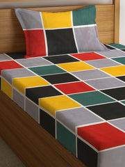 144 TC Microfiber Single Bedsheet With 1 Pillow Cover - 55 X 86 Inches, Multicolor | Soft To Touch & Comfortable | Natural Resistance To Shrinkage & Wrinkles