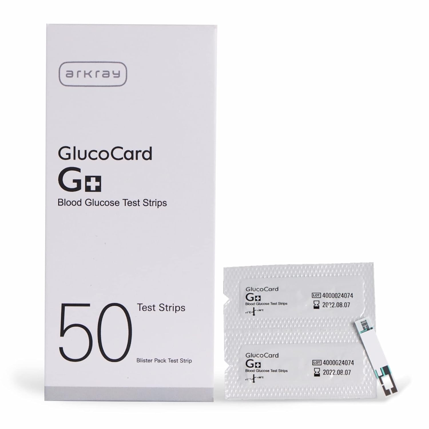 Arkray Glucocard G+ 50 Blood Glucose Test Strips With 50 Lancet Combo | Individually Packed