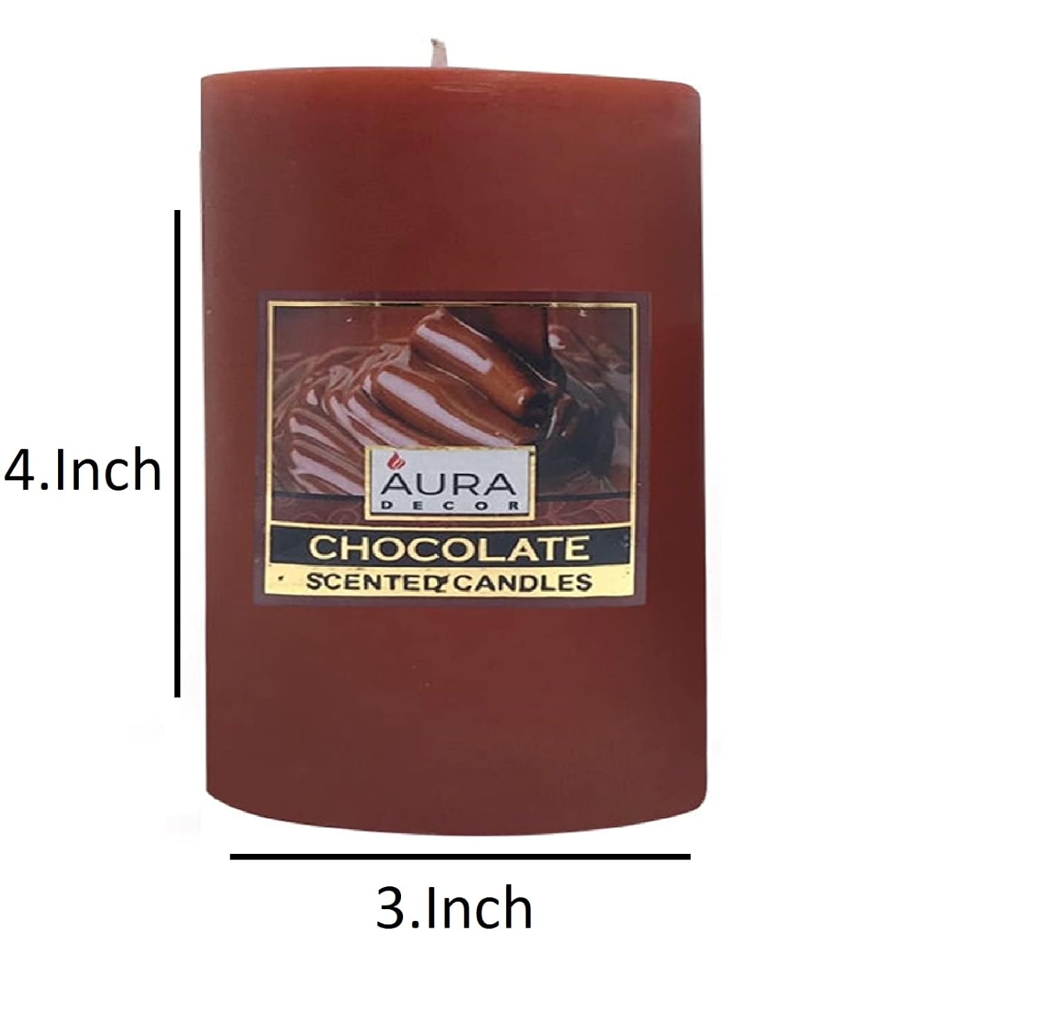 CHOCOLATE HIGHLY FRAGRANCE PILLAR CANDLE 4INCH | FOR HOME DECOR CANDLE