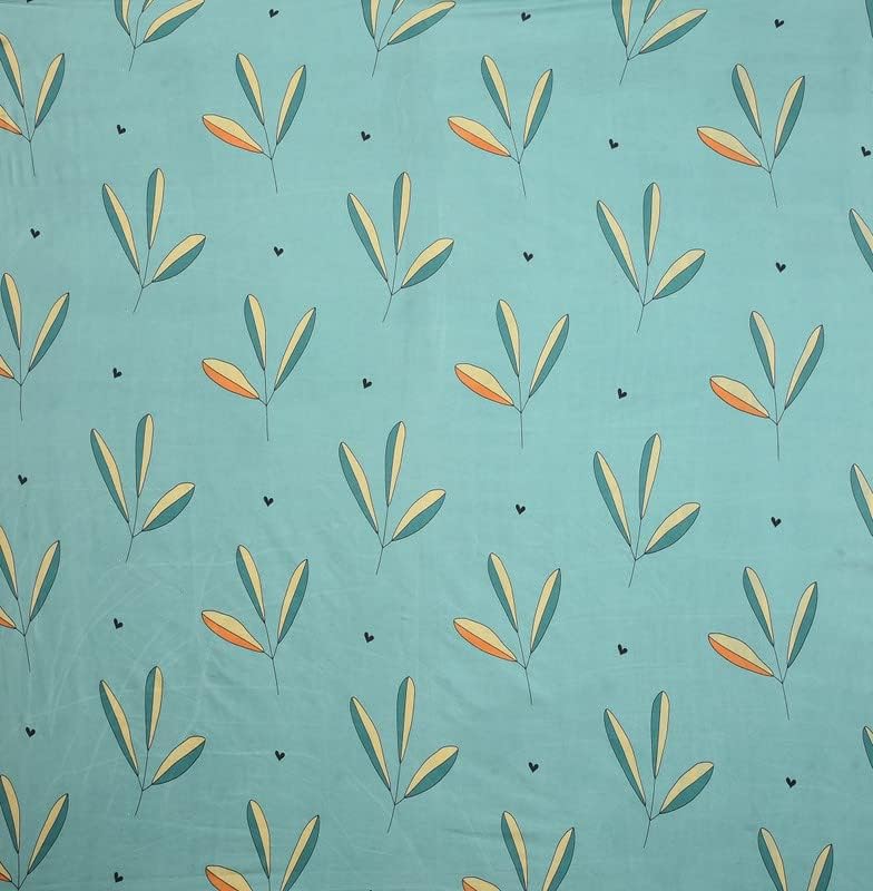 Printed Single Bedsheets With 1 King Size Pillow Cover - 60 X 90 Inches, Sea Green | Ideal For House, Bedroom, Guest Room, Vacation Home
