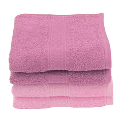 Patpug 100% Indian Ultra Soft Cotton Hand Towel 800 Gsm | For Gym, Workout, Yoga, Wash Basin (Mahogany & Baby Pink) - 4 Piece