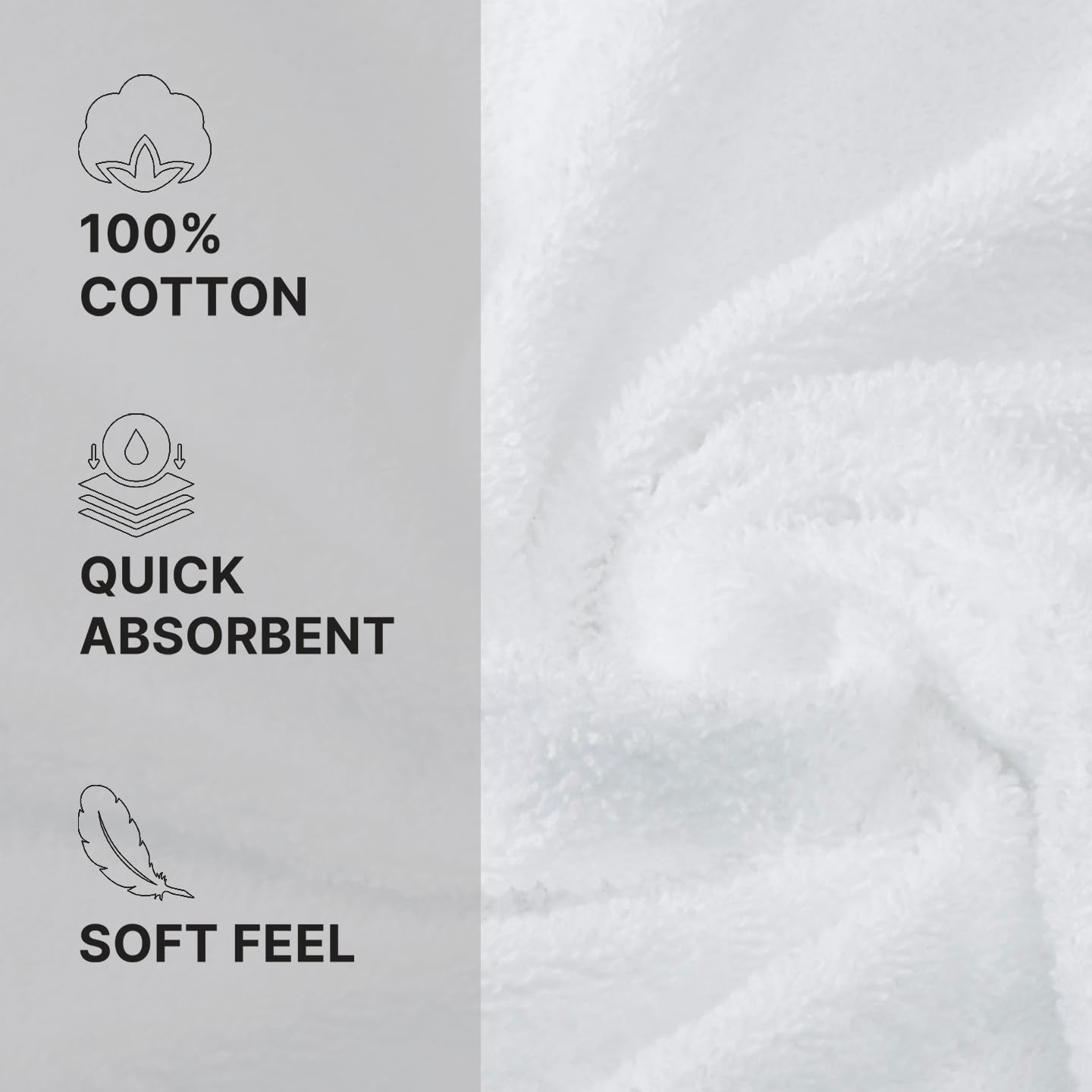 Welspun 100% Cotton Quik Dry Bath Towel 380 Gsm | High Absorbency Super Soft, Fast Drying Bath Towels Large Size (White)