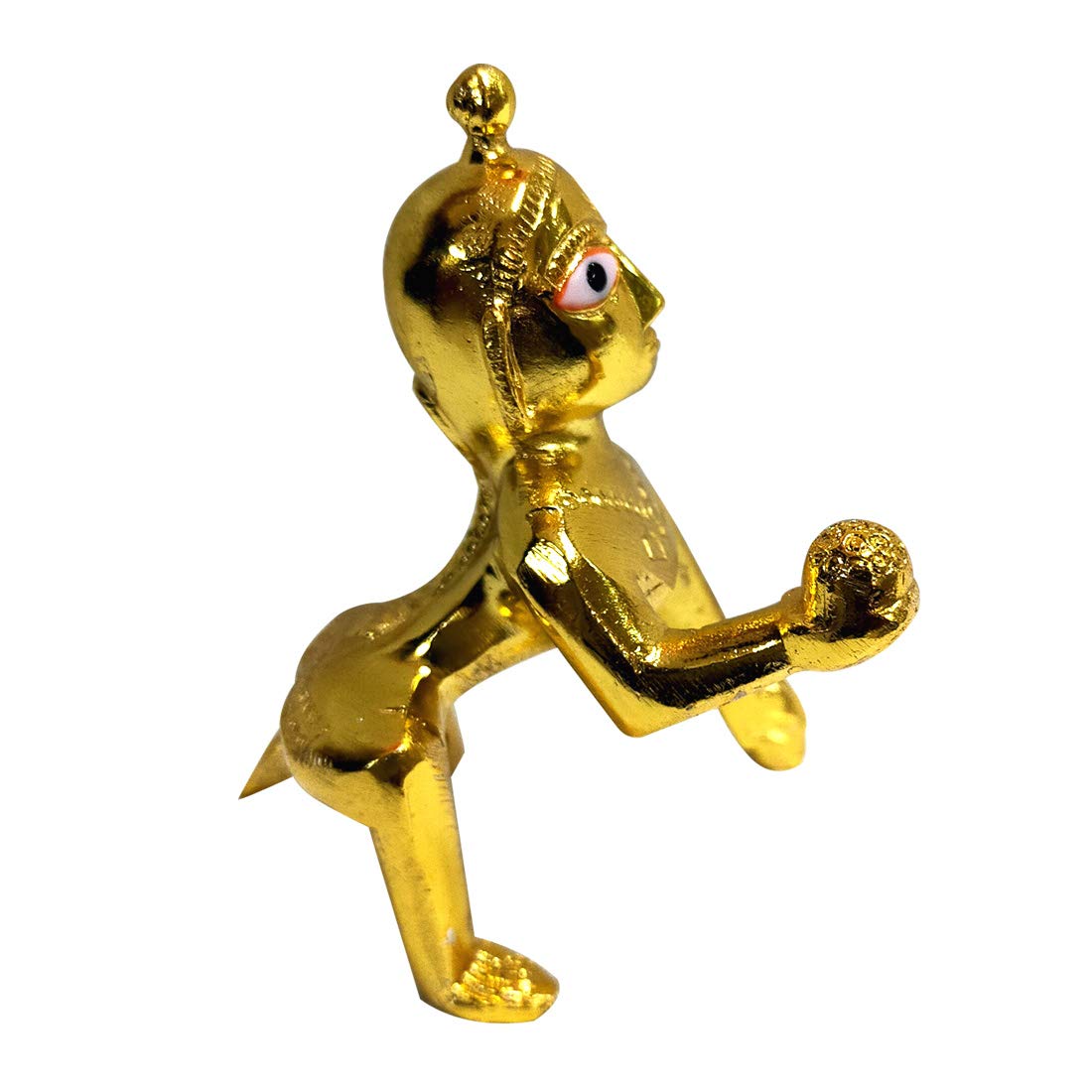 Laddu Gopal Idol, Baby Krishna Bal Gopal Ji Murti, Brass, Gold, Size - No.1, Thakur Ji Petal Idol, Janmashtami Special For Home Temple, Occasion & Festivals, Handmade Kanha Ji Statue