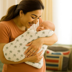 Organic Cotton Muslin Baby Bath Towel 200 Gsm | Cotton Cloth Premium Baby Washable Reusable, Absorbent, Extra Soft (Coconut & Plus)- Pack Of 2