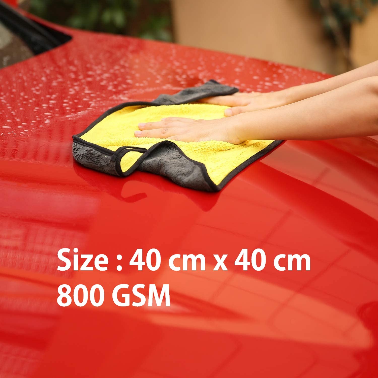 Hsr Car Accessices Cleaning 1kg Microfiber Towel For Car Cleaning & Detailing - Dual Sided, Extra Thick Plush Microfiber Cloth (Pack Of 8) | Yellow & Grey