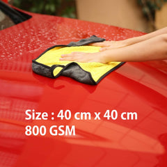 Hsr Car Accessices Cleaning 1kg Microfiber Towel For Car Cleaning & Detailing - Dual Sided, Extra Thick Plush Microfiber Cloth (Pack Of 8) | Yellow & Grey