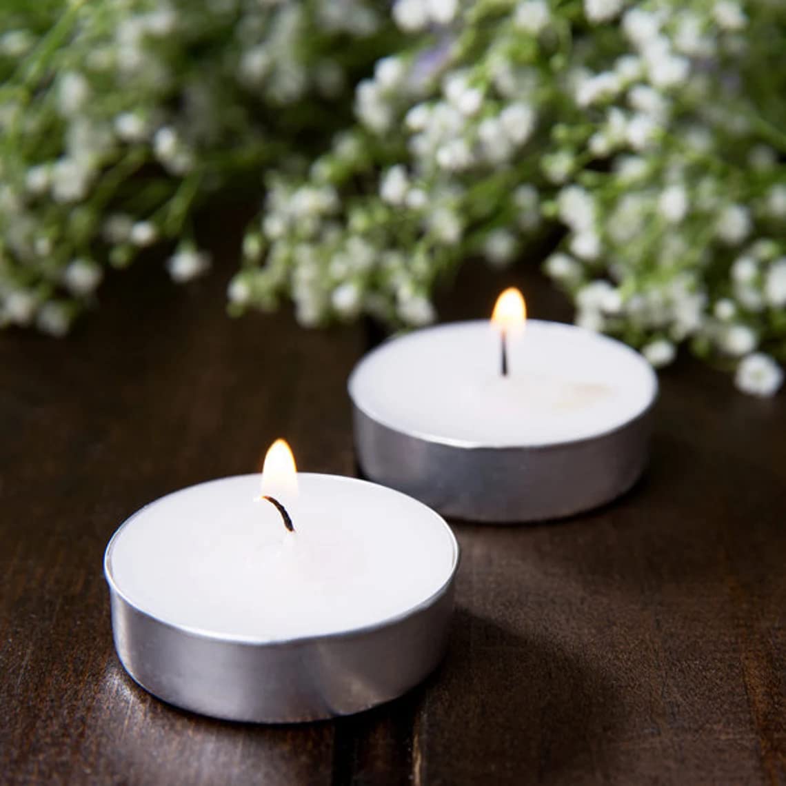 WHITE WAX TEALIGHT CANDLES SET OF 100 | PERFECT DECOR CANDLE FOR NIGHTS EVENTS