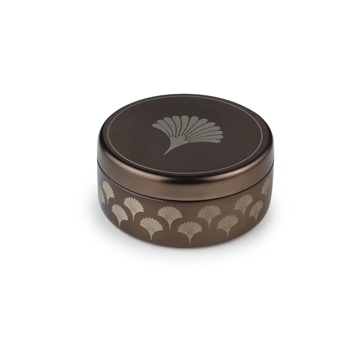 Brown Stainless Steel Container - Deco Series, Small | Multipurpose Box For Dry Fruit & Candies - Designer Versatile Box | Serve Ware & Tableware - Geometric Patterns