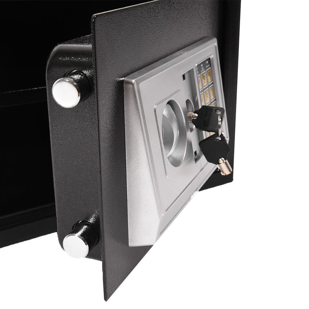 Home Digital Safe Electronic Cabinet Safes Cash Box Wall Safe With Key 4.6l ,Money Box Wall Mounted For Office Hotel 230mm X 170mm X 170mm, Colour - Black