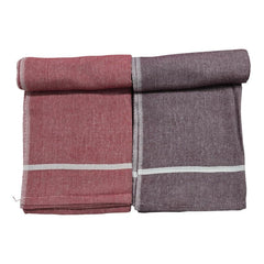 Ambika Stores & Readymades Large Size Kerala Traditional Cotton Bath Towel/Thorthu 700 Gsm | Light Weight Kerala Thorth & Stitched Towels (Rosy Brown & Brown) - 2 Pcs