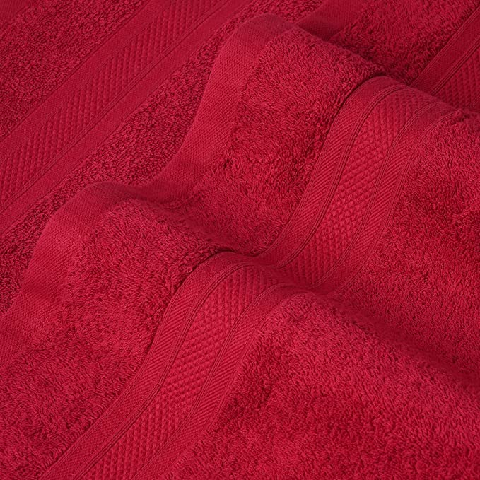 Jenny Denial 100% Cotton Large Size Bath Towel 500 Gsm | Ultra Soft & Quick Drying Quantity Bath Towel For Men & Women (Red) - Pack Of 1