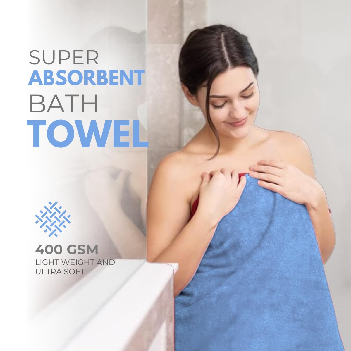 Black Gold The Finer Touch Microfiber Bath Towels 500 Gsm | Super Absorbent, Lightweight, Ultra-Soft, Fade Resistant (Royal Blue)