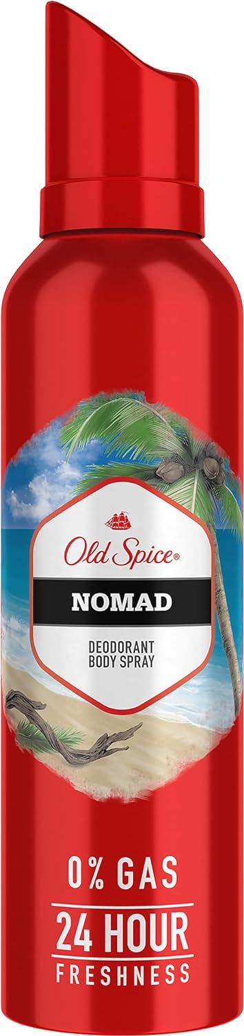 Old Spice After Shave Lotion 150ml 5 Fl.oz. & Old Spice Nomad No Gas Deodorant Body Spray Perfume 140ml 4.7 Fl.oz. | For Men