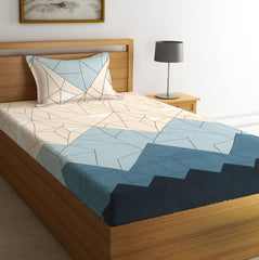 144 TC Microfiber Single Bedsheet With 1 Pillow Cover - 55 X 86 Inches, Icy Blue | Soft To Touch & Comfortable | Natural Resistance To Shrinkage & Wrinkles