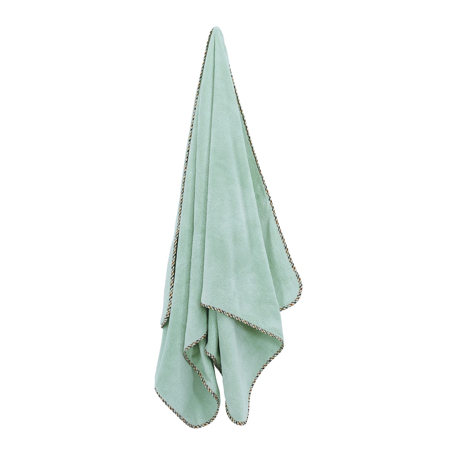 Spread Spain Microfiber Bath Towel 1200 Gsm | Extra Soft Plush & High Absorbent Bath Towel For Men & Women - Ivory & Olive (Pack Of 2)