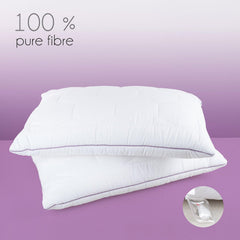 Lavender Suede Fabric Pillow With Microfiber Filling Pillow, White, Size - 45 X 68 Cm | Perfect For Side Sleepers, Back & Stomach Sleepers | Hypoallergenic, Antibacterial - Pack Of 1